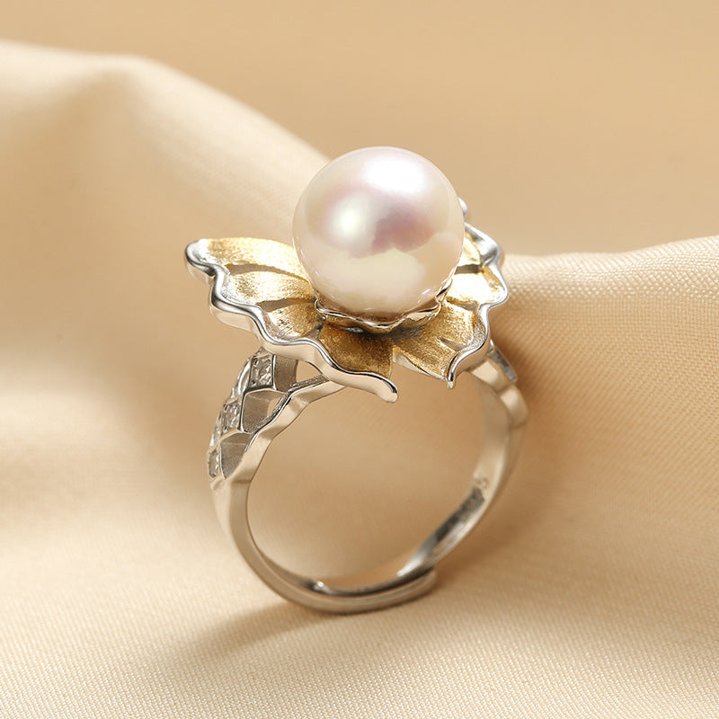 Baroque Pearl Ring, Gold Plated, Silver 925, Freshwater Pearl Ring, Adjustable Ring, Natural Pearl Ring, Good online Quality, Fashion Ring, Gift