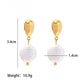 French Stainless Steel Natural Freshwater Pearl Earrings