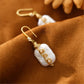 Zircon Crystal Winding Baroque Freshwater Pearl Earrings