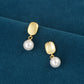 925 Silver Oval Imitation Pearl Earrings