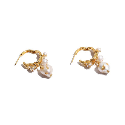 Baroque Retro Natural Freshwater Pearl Earrings