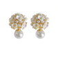 14K Retro Light Luxury Shell Flower Earrings