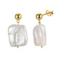 925 Sterling Silver Baroque Pearl Petal Earrings