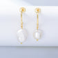 925 Sterling Silver Irregular Freshwater Pearl Earrings