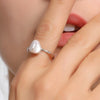 925 Sterling Silver Natural Baroque Pearl Ring,Adjustable