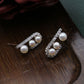 925 Silver Elegant and Sweet Micro-inlaid Zircon Pearl Earrings