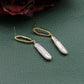 French Retro 925 Silver Needle Shaped Baroque Earrings