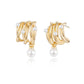 Personalized Beaded Platinum-plated Champagne Gold Earrings