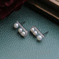 925 Silver Elegant and Sweet Micro-inlaid Zircon Pearl Earrings