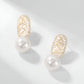 French Retro Oval Opal Pearl Earrings