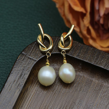 Baroque Long Pearl Earrings